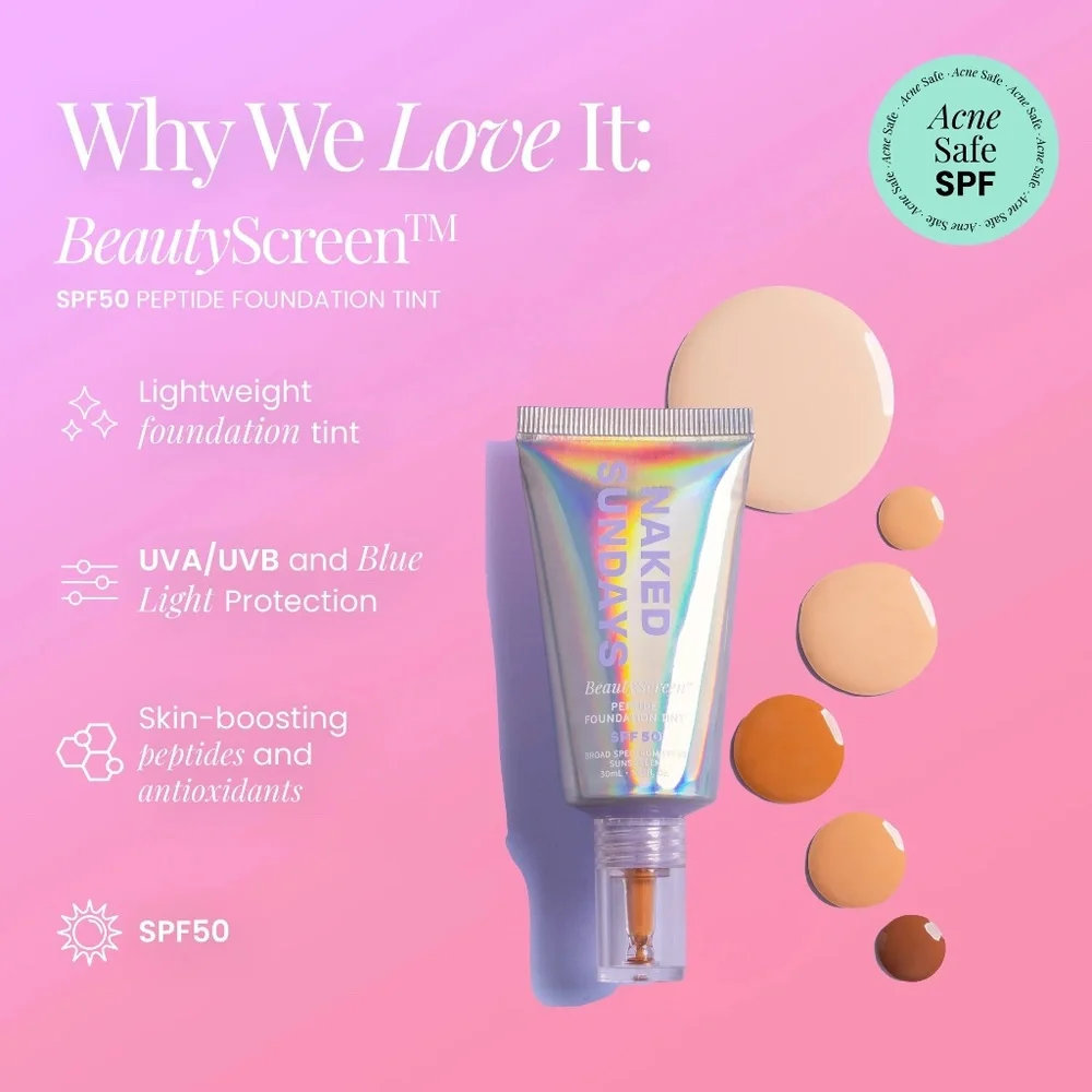 SHADE 3  BeautyScreen™ SPF 50 Peptide Foundation Tint NEW UNUSED
